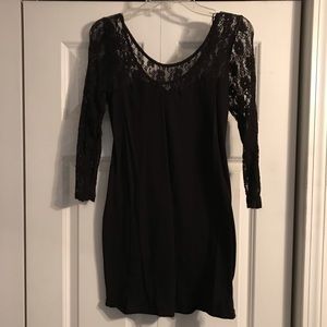 Black dress with lace top and arms